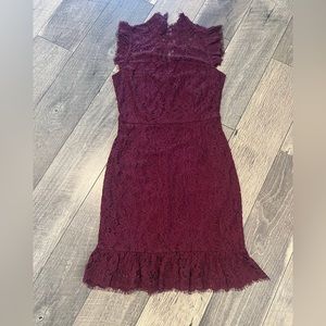 Burgundy lace dress